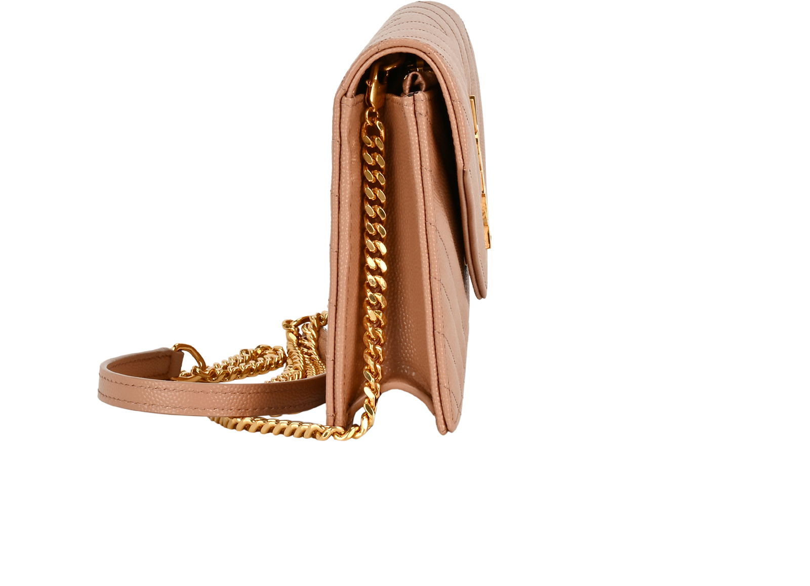 Cassandre Envelope Chain Wallet, &pound;695, Handbags, Pink, Leather, Side view